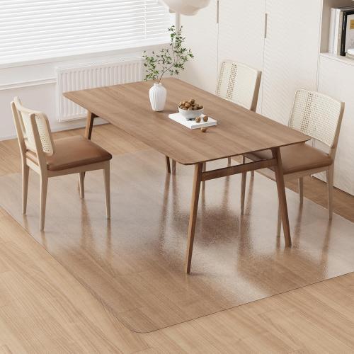 Clear Plastic Floor Mat for Under Dining Table, 5'×7' Large No Slip Waterproof Vinyl Area Rug for Home, Anti-Spill Hard Floor Protector Cover for Living Room, Splat Mat for Under High Chair