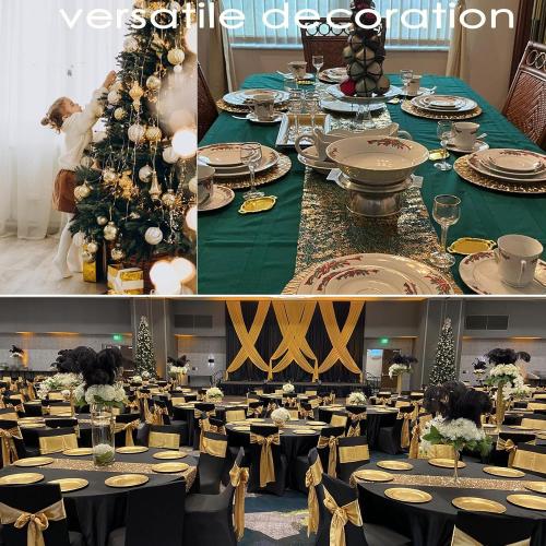 108 Gold Table Runner - Metallic Gold Tulle Party Decorations 9ft Sparkle Foil Mesh Centerpieces for Birthday, Wedding, Anniversary, Thanksgiving, Christmas,‌ Graduation Party Table Runner