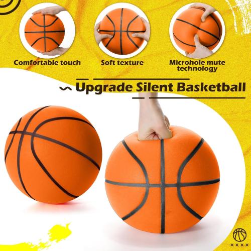 Silent Basketball and Hoop Set Soft Foam Indoor Basketball No Noise for Indoor Dribbling and Shooting Practice Ideal for Teens Adults