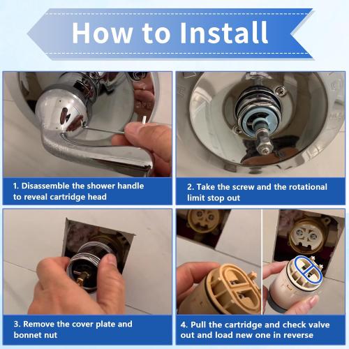 Dreyoo Single Function Pressure Balance Cartridge Replacement for RP70538/RP73625, Shower Cartridge Compatible with Peerless/Delta Single Handle Tub/Showers Faucet (Check Valve Included) (1 Pack)