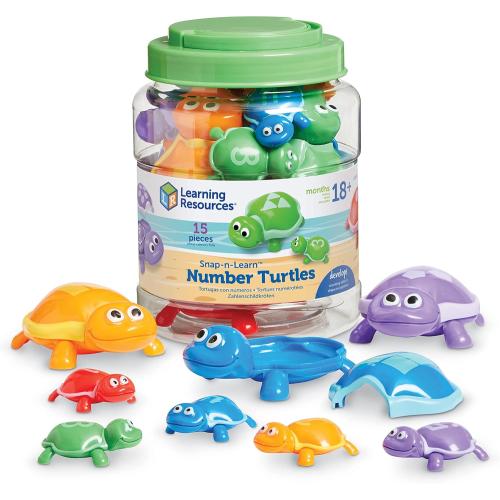 Learning Resources Number Turtles Set - 15 Pieces, Ages 18  months Fine Motor Toys for Toddlers, Counting Toys for Toddlers, Color & Sorting Toy, Turtle Toys for Kids