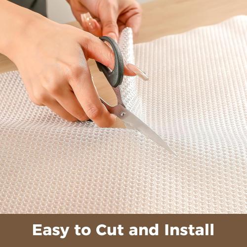 100% EVA Shelf Liner for Kitchen Cabinet, 24 x 120 Drawer Liners Non Adhesive Non Slip Waterproof Plastic Paper, Dresser Pantry Bathroom Refrigerator Protector, Clear