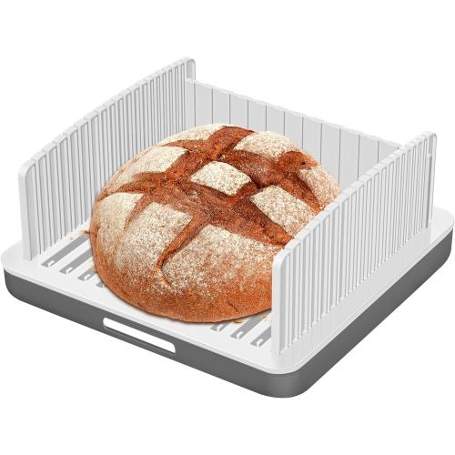 Upgrade Widen Bread Slicer for Sourdough rounds, 13″ Adjustable Large Capacity Wide and Thicknesses, Foldable and Compact Cutting Guide with Crumb Tray, Suitability for Homemade sourdough Bread