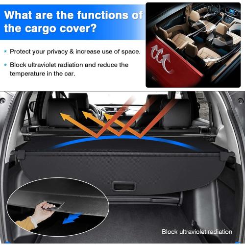 Powerty Cargo Cover for 2017-2021 2022 Honda CR-V CRV Accessories Trunk Cover Retractable Trunk Shielding Shade Cargo Luggage Cover No Gap(Not Fit Honda HR-V)