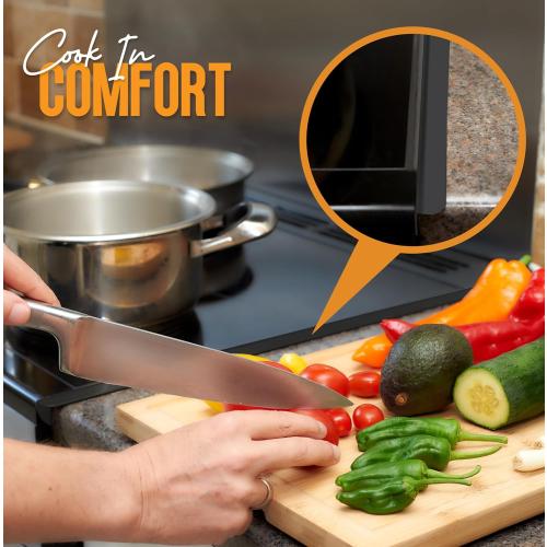 Pack of 2 Linda’s Essentials Stove Gap Covers Stainless Steel (2 Pack), 316 Stainless Steel Stove Gap Covers Heat Resistant Oven Gap Filler Seals Spaces Between Stovetop and Counter (23.4 Inches, Black (Steel))