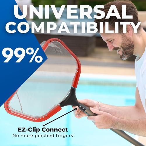 ProTuff 17 Silt Net Pool Skimmer – “490 Promise” Unlimited, Unconditional Replacement – Ultra-Durable Fine Mesh Net for Silt & Debris – Heavy-Duty Aluminum Frame, EZ-Clip & Deep Bag for Easy Cleaning