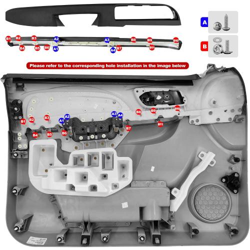 KAIRAY 80994 Front Left Driver Side Armrest, Door Panel Compatible with Chevy Silverado Avalanche Tahoe Suburban GMC Sierra Yukon 2010-2014, Door Release Handle Above Armrest 27 IN, Black GM# 84127280❗MAY HAVE MISSING PIECES❗
