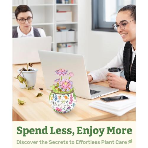 PieceRelax Puzzle Planter and Flower Decoration Building Set - Singing Birds and Flowers with Lotus (3D Puzzle Planter with Flower Building Decoration Set) [K1104 KZ1027]