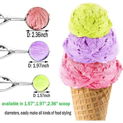 Cookie Scoop Set 3 PCS, with Trigger Large-Medium-Small Size for Kitchen Family Ice Cream Cookie Cupcake Muffin Meatbal multipurpose tainless Steel Ice Cream Scooper
