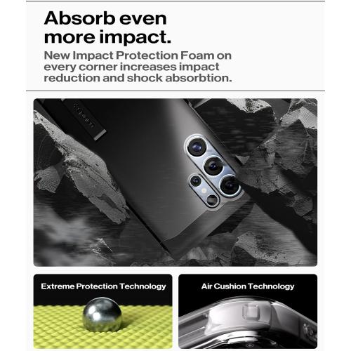 Spigen for Galaxy S25 Ultra Case, Tough Armor MagFit [Kickstand] [Compatible with MagSafe] [Military-Grade Protection] - Black