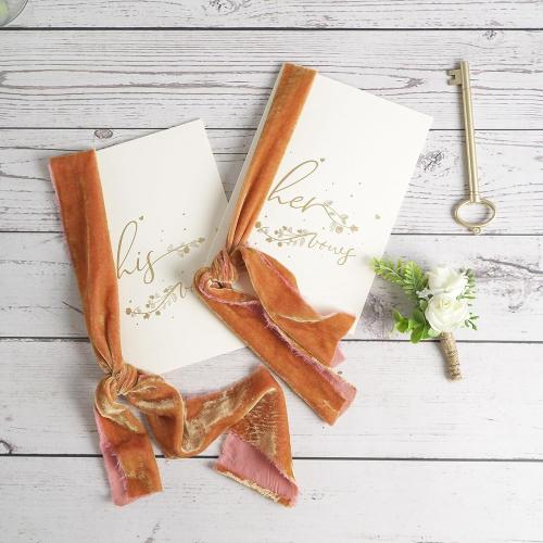 MEEDEE Cinnamon Velvet Ribbon - 3 Inch Fringe, Raw Edge Silk Velvet Ribbon for Wreaths, Flower Bouquets, Dress Sash, Baby Showers, Wedding Decor (3 Yards)