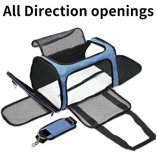 Soft-Sided Cat/Dog/Pet Carrier, Collapsible Pets Travel Carriers