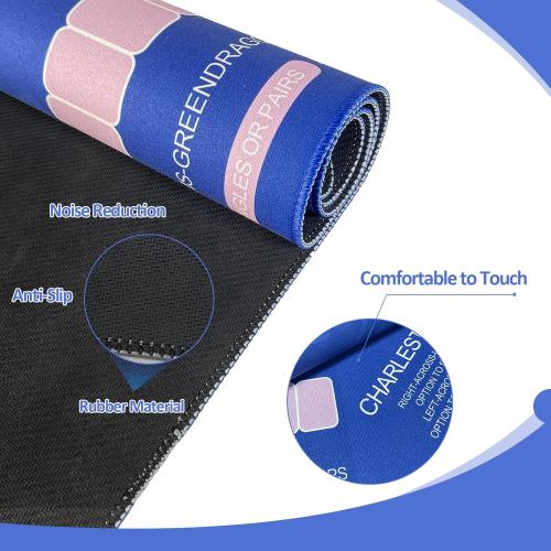 Mahjong Mat (33x33) with 6 Mahjong Playing Instructions,4Tile Mixer,4Dice & Carrying Bag,Non-Slip and Silent Travel Mahjong Set for Mahjong/Poker/Board Games/Card Games/Dominoes (Blue-1)