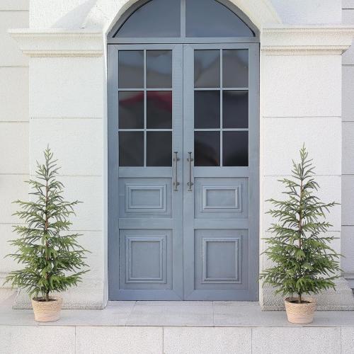 4ft Christmas Norfolk Pine Tree Artificial Christmas Tree Faux Potted Plants for Front Porch Christmas Indoor Outdoor Decor