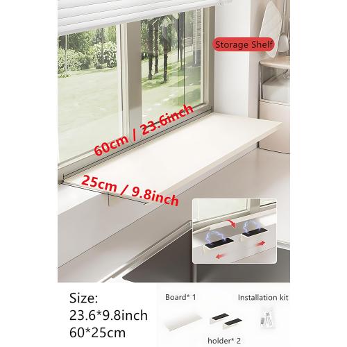 23.6inch Window Sill Extender Plate, Carbon Steel Storage Shelf, Window Sill Extender for Plants, Kitchen Organization Storage Rack with Magnetic Base (2, 60x25cm/23.6x9.8in)