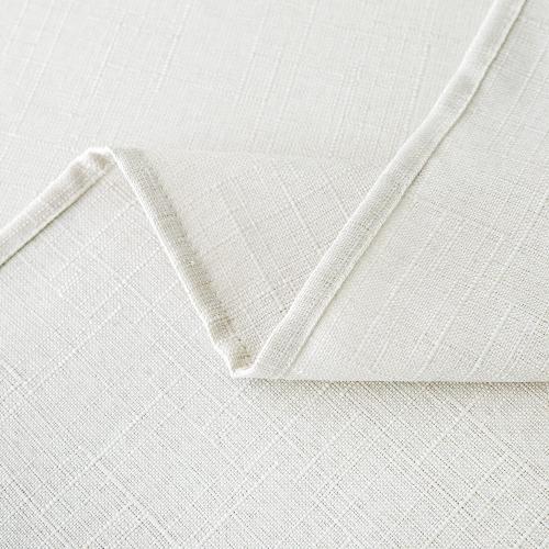 NLMUVW 48 Inch Linen Round Tablecloth, Ivory White Table Cloth | Textured Dining Table Cover Water Resistant for Party Kitchen Coffee