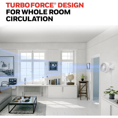 Honeywell HT-904 TurboForce Tabletop Air Circulator Fan, Small, White – Quiet Personal Fan for Home or Office, 3 Speeds and 90 Degree Pivoting Head