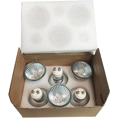Elenhome GU10 Halogen Light Bulbs, 6 Pack 120V 50W Dimmable MR16 GU10 C Bulbs with Glass Cover, 2800K Warm White Scent Wax Burner Light Bulb & Recessed Light Bulbs for Candle Warmer Lamp
