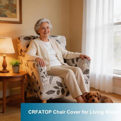 CRFATOP Stretch Mid Century Modern Armchair Slipcover 1-Piece Accent Chair Covers with Arms Soft Chair Slipcovers for Living Room Armchair Furniture Protector Office Reception Reading Sofa,A19