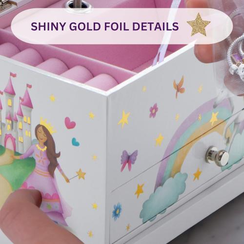 ABI   OLIE Kids Musical Jewelry Box for Girls 8-12 - Music Box for Girls - Princess Castle Unicorn Theme