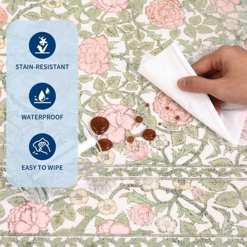 GarveeHome Pink Green Beige Floral 2x6 Kitchen Runner Rug for Hallways