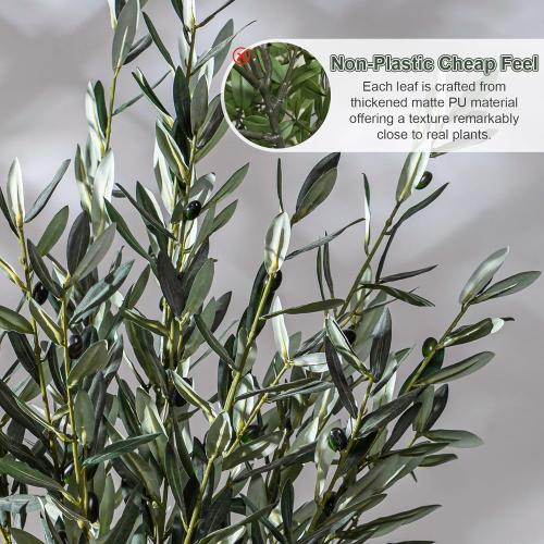 Bailikang 8PCS Premium Artificial Olive Branches for Vases - Realistic PU & Silk Faux Greenery Stems, 3 Sizes, Bendable Wire Stems, Low Maintenance Home/Office/Holiday Decor(No Vase