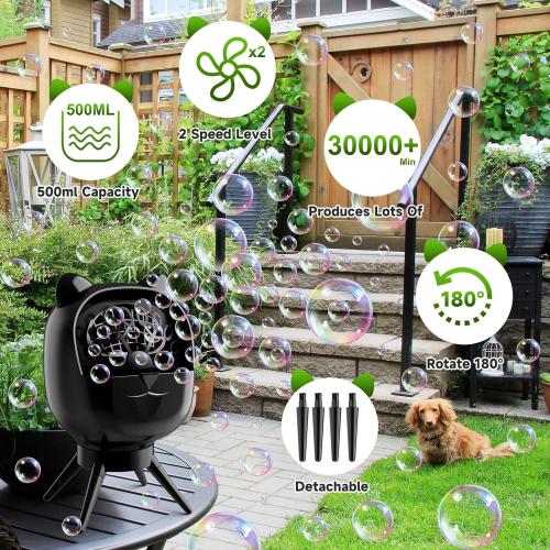 Automatic Bubble Machine Rechargeable for Parties: Portable Bubble Maker with 500ML Large Tank for Celebrations Outdoor Party Weddings Birthdays Family Fun - Perfect for Kids Toddlers