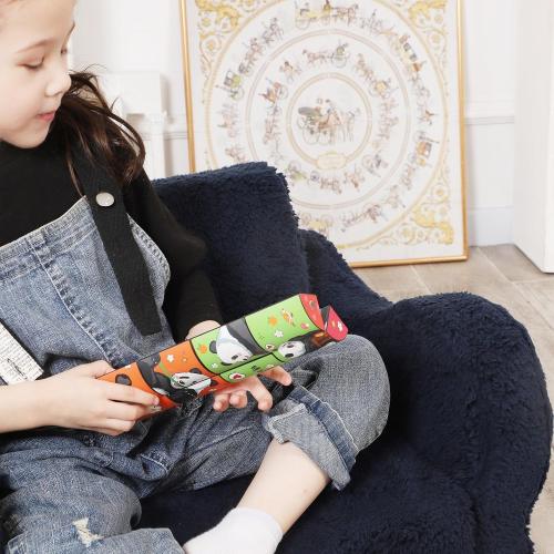 Kids Chairs for Toddler, 2-in-1 Toddler Soft Sherpa Couch Fold Out, Convertible Sofa to Lounger for Girls and Boys, Dark Blue