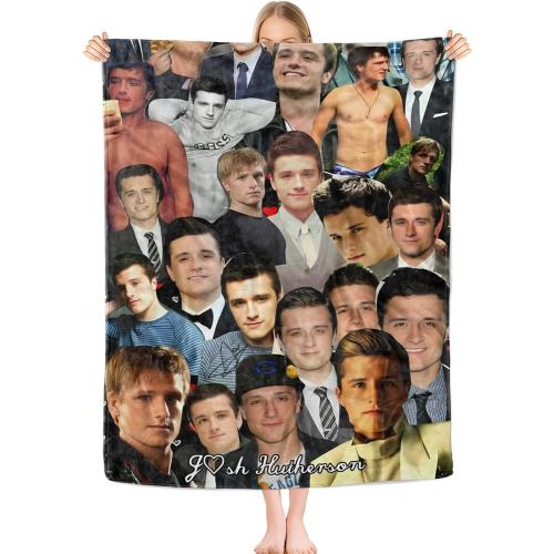 Josh Hutcherson Photo Collage Blanket Super Soft and Comfortable Flannel Throw Suitable for Sofa, Bed, Office, Unisex Travel Home Decoration Comfortable Wool Blanket Beach Blanket Gift 50x40
