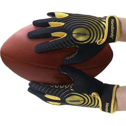 HANDLANDY Youth Football Gloves, Kids Sticky Receiver Gloves,Super Grip Football Glove Best Gift for Boys,Girls