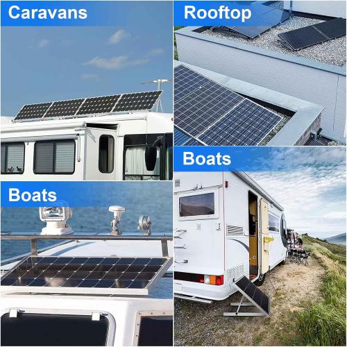 Solar Panel Mount Brackets, 2 Sets 45 inch with Foldable Tilt Legs, Suitable for 2-4pcs 180 200 300 400 500 Watt Solar Panel, Adjustable Mounting Brackets for Roof, RV, Boat, and Off-Grid