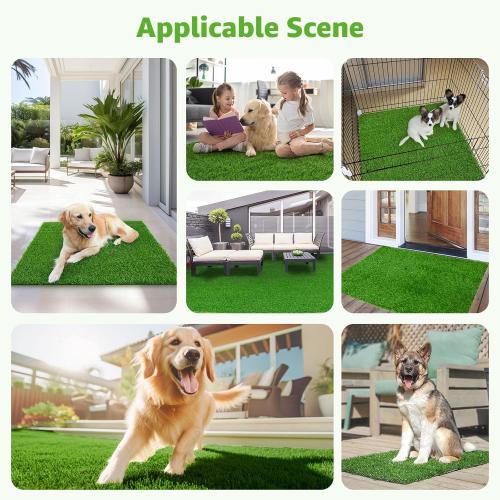 2Pack 18.75x15 Artificial Dog Grass Pee Pad 18.75x15 2 Pack, Washable Indoor Potty Training Replacement Turf for Puppy, Reusable Realistic Grass Mat for Dogs