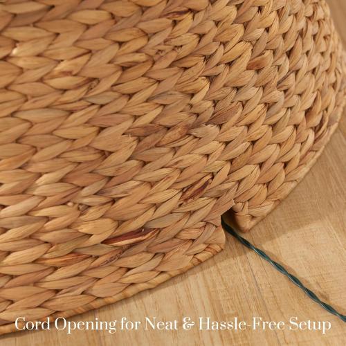 YANGQIHOME 28in Christmas Tree Collar, Rattan Tree Skirt, Woven Water Hyacinth Tree Base Cover for Home Decoration with Cord Cut-Out