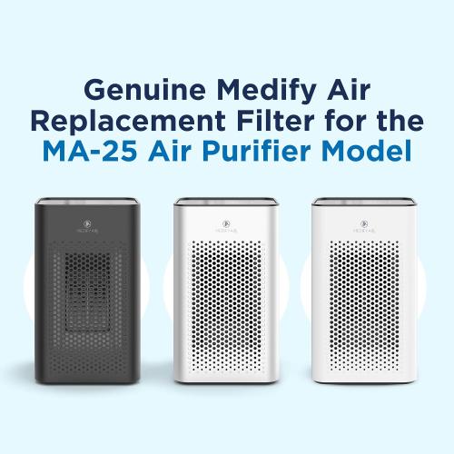 Medify MA-25 Genuine Replacement Filter Set for Allergens, Smoke, Wildfires, Dust, Odors, Pollen, Pet Dander | 3 in 1 with Pre-filter, HEPA and Activated Carbon for Removal to 0.3 Microns | 1-Pack