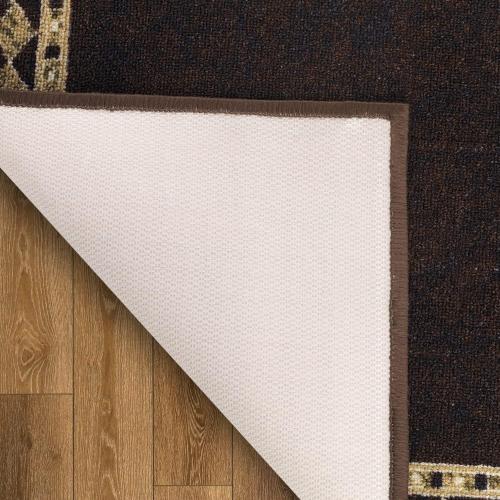 Antep Rugs Alfombras Modern Bordered 2x7 Non-Skid (Non-Slip) Low Profile Pile Rubber Backing Indoor Area Runner Rugs (Brown Beige, 2' x 7')