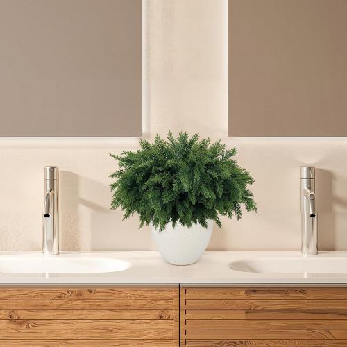 18 Inch Real Touch Cedar Branches - 12 Pcs Artificial Christmas Plants Branches, Faux Greenery Pine Stems Fake Cedar Picks for Vase DIY Crafts, Christmas Pine Branches for Home Indoor Decor