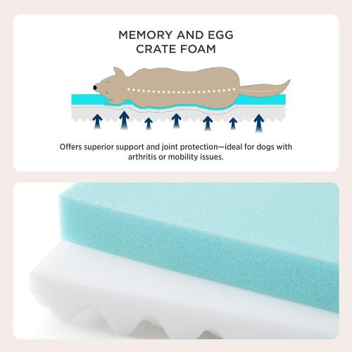 Bedsure Orthopedic Dog Bed for Extra Large Dogs and Crate - Thick Memory Foam Pet Mattress with Removable Washable Cover and Egg Crate Foam, Suitable for Pet Up to 100 lbs, , Black