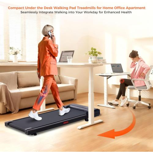 Walking Pad Treadmill with Incline, 2026 Upgrade Portable Under Desk Treadmill for Home Small with Handles, 3.0HP Walking Pad with Handle Bar, 0.6-7.6MPH, 350LBS