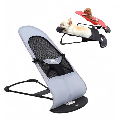 Pet Rocking Chair for Dogs & Cats, Pet Dog Cat Rocker Bed Chair, Indoor Lounge, Adjustable and Portable Foldable, maximun Weight 35lb, Perfect for Small Dogs Shiba Inus, Teddies etc and cat.