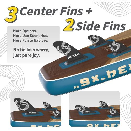 Wild 11'×36/11'6×34/12'6×33 Inflatable Paddle Board with Seat, One-Stop Premium SUP Board Gears, Tailored 5 Fins, Stable Inflatable Stand Up Paddle Boards for Youth/Adults of All Levels (NO TEST)