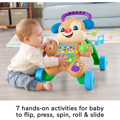 Fisher-Price Baby Toy Laugh & Learn Smart Stages Puppy Walker with Educational Music Lights & Activities for Infants Ages 6  Months