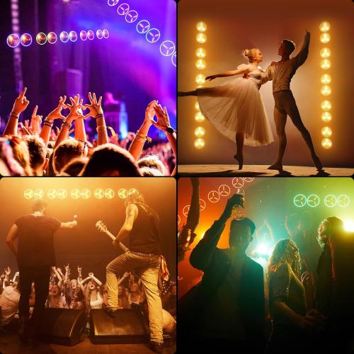 200W Stage Lights, 30 Lighting Effects Dual Eye Retro Par Lights with 6 COB Spotlights and 102 RGB LEDs Ring Strap, Sound Activated DMX512 Uplights for Wedding Club Theater Stage Lighting