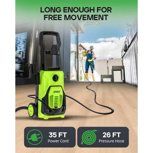 BLACK AND GREEN Electric Pressure Washer 4800 PSI 2.8 GPM, Power Washers Electric Powered with 4 Nozzles and Foam Cannon, High Pressure Cleaner Machine for Cars, Patio, Driveway, Home Cleaning