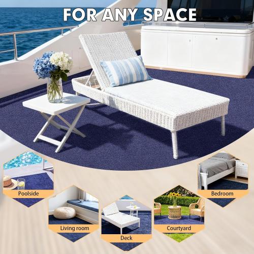 Grefinity Marine Carpet,5 FT x 10 FT Deep Blue Indoor Outdoor Carpet 0.2 Thick Boat Rug with Water-Proof TPE Backing for Home, Patio, Porch, Deck