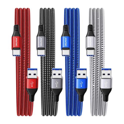 USB to USB C Cable 3ft 4Pack,3A USB A to USB Type C Cord Fast Charging | Nylon Braided,Data Sync Transfer USB C Charger Cable for iPhone 15 16 17 Pro Max, Samsung Galaxy S20 S21 S22 S23  S24 S25 S26