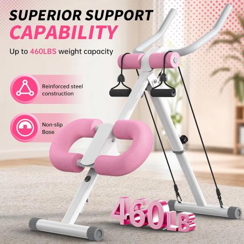 KEY2FUN Ab Machine, Adjustable Ab Workout Equipment, Ab Trainer Machine for Abs Workout, Ab Workout Machine for Body Shaping Foldable Waist Trainer at Home Gym