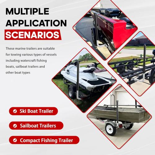 40/48 Adjustable Boat Trailer Guide-ons, Rustproof Electro-Galvanized Steel Trailer Guides, Boat Trailer Guides Poles with Black PVC Pipes Fit for Ski Boat, Fishing Boat, Sailboat Trailer