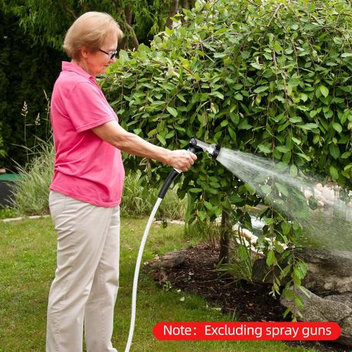 Stainless Steel Garden Water Hose 50 FT, Flexible and Lightweight Pipe, Non-Expandable Heavy Duty Metal Waterhose with Brass Fittings for Reel, Yard, Outdoor, Boat