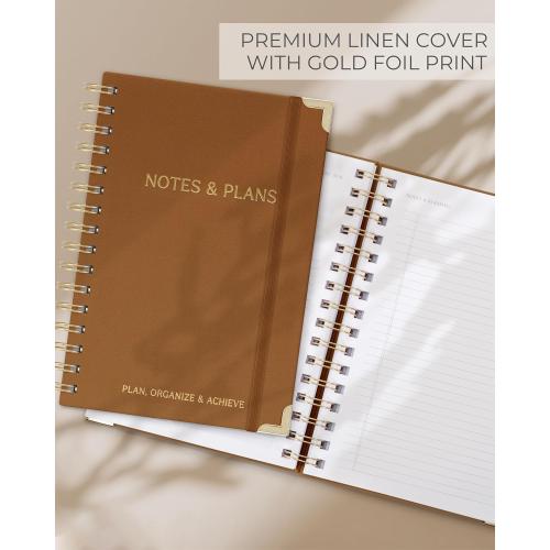 ZICOTO Aesthetic Daily Planner And Notebook With Hourly Schedule - Aesthetic Spiral To do List Notepad For Work/Home to Organize Tasks And Appointments - Stylish School/Office Supplies Book For Women