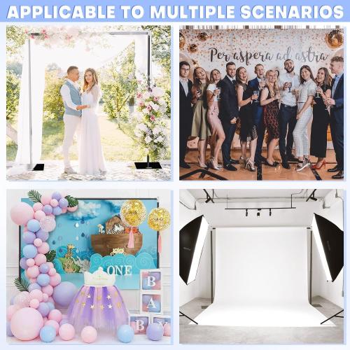 10x10 ft Pipe and Drape Backdrop Stand Kit Heavy Duty Backdrop Stand Adjustable Photo Background with Metal Base for Parties Wedding Video Studio Birthday Background Stand